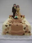 Cake with bride and groom